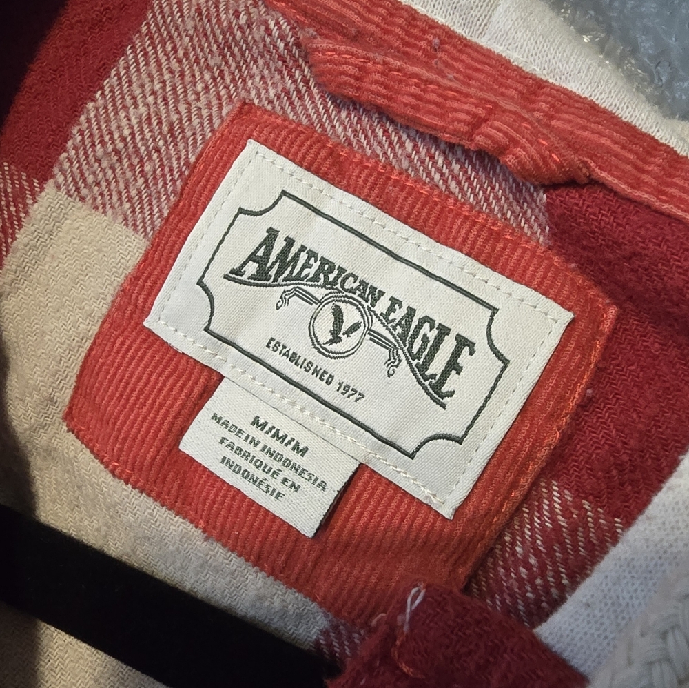 American Eagle Oversized Hoodie Flannel - Picture 6 of 6